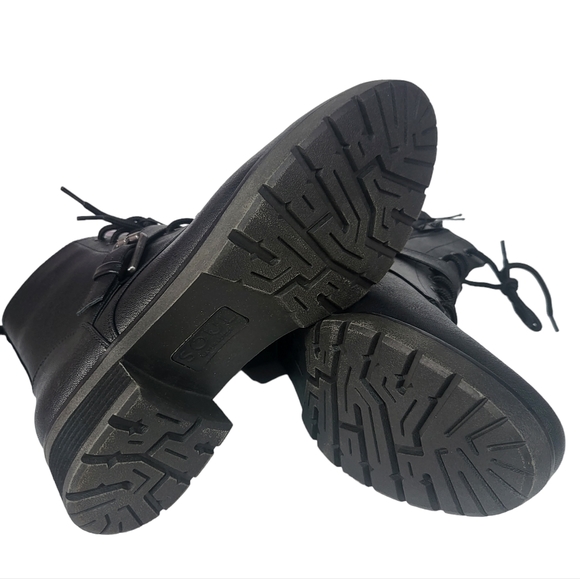 SOUL Naturalizer Quaid Combat Lace-up Boots Black 9 - Picture 2 of 4